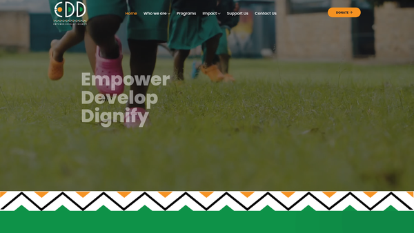 Screenshot of the Empower Develop Dignify website