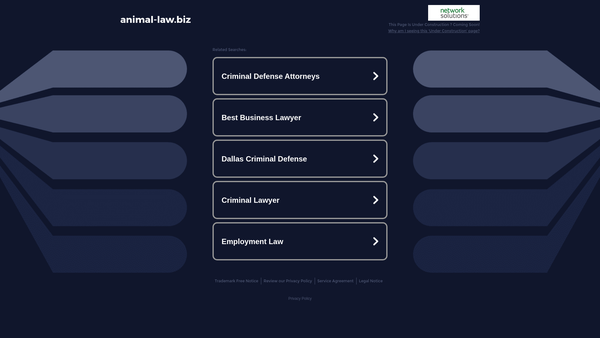 Screenshot of the Sentient Animal Law Foundation website
