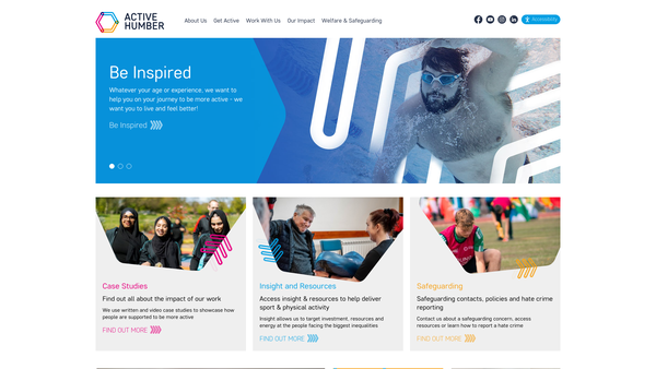 Screenshot of the Active Humber Ltd website