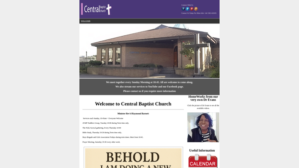 Screenshot of the Luton Central Baptist Church website