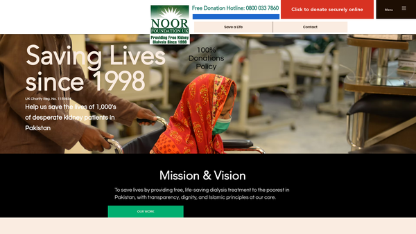 Screenshot of the The Noor Foundation UK website