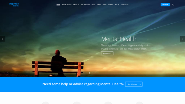 Screenshot of the Inspirited Minds website