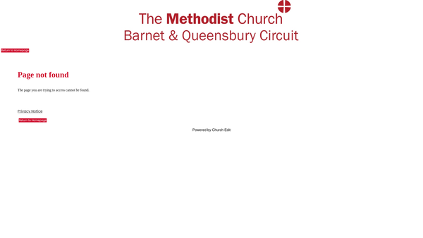Screenshot of the Trinity (Methodist/united Reformed) Church, Golders Green website