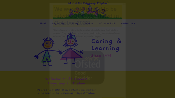 Screenshot of the St. Nicolas Playgroup (Taplow) website