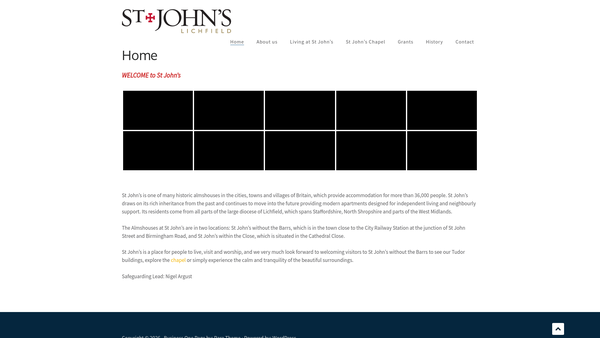 Screenshot of the St John's Lichfield website