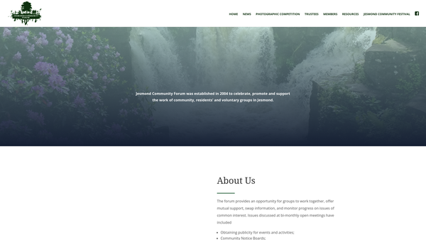 Screenshot of the Jesmond Community Forum website