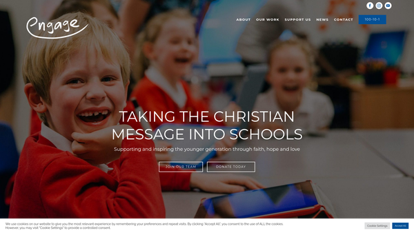 Screenshot of the Engage Woking Schools website