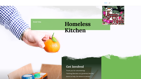 Screenshot of the Homeless Kitchen website