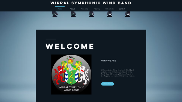 Screenshot of the Wirral Symphonic Wind Band website