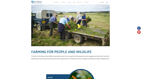 Screenshot of the The Gaia Trust (CIO) website