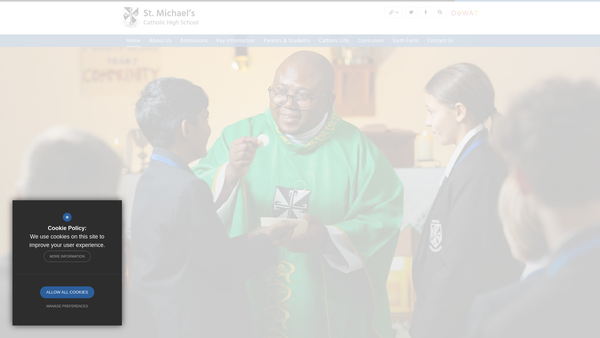 Screenshot of the St Michaels Catholic High School Garston PTA website
