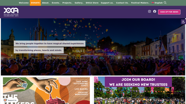 Screenshot of the Devizes Outdoor Celebratory Arts website