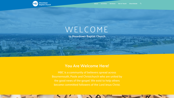 Screenshot of the Moordown Baptist Church website
