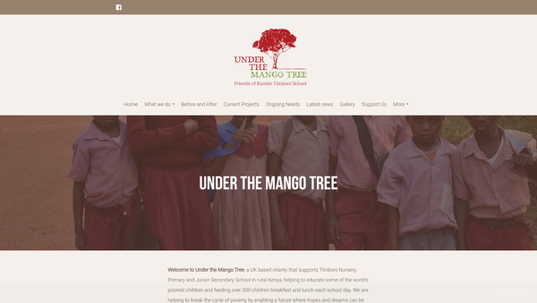 Screenshot of the Under The Mango Tree (Friends Of Kambe Timboni School) website