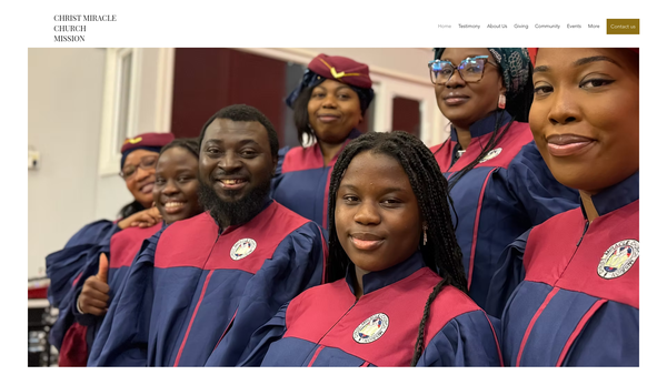 Screenshot of the Christ Miracle Church Mission website