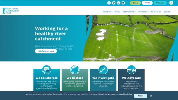 Screenshot of the River Thame Conservation Trust website