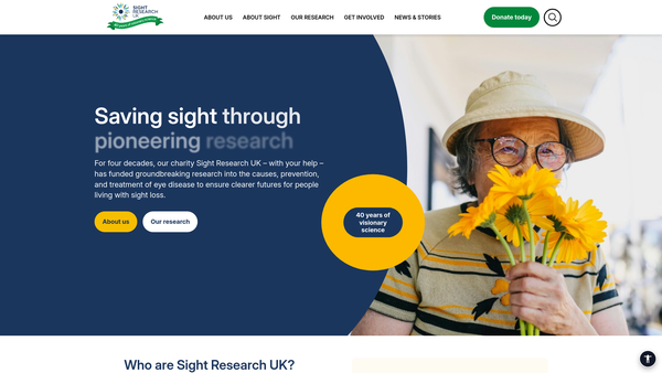 Screenshot of the Sight Research UK website