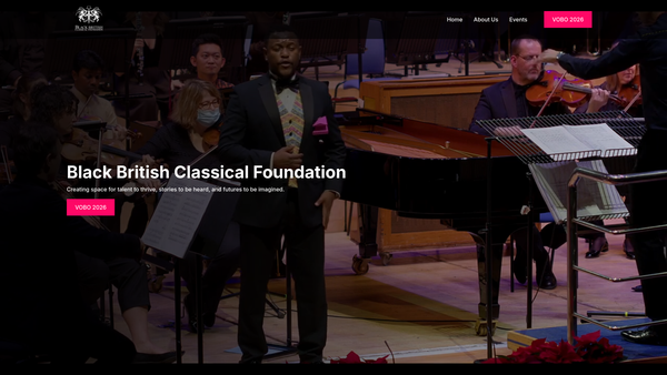 Screenshot of the Black British Classical Foundation Limited website