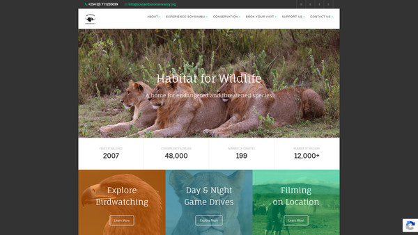 Screenshot of the Soysambu Conservancy (UK) Ltd website