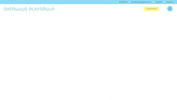 Screenshot of the Sherwood Playgroup website