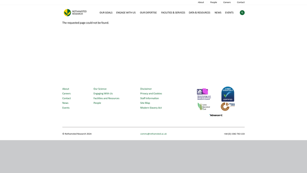 Screenshot of the Lawes Agricultural Trust website