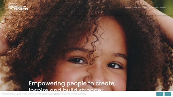Screenshot of the Urban Community Projects website