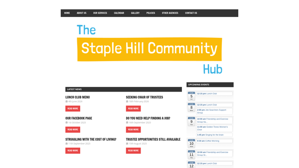 Screenshot of the Staple Hill Community Hub website