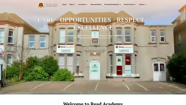 Screenshot of the Read Academy Education website