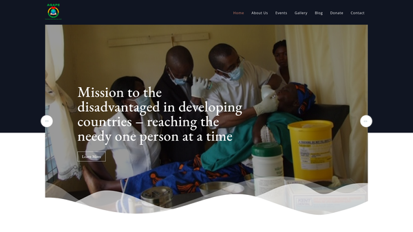 Screenshot of the Agape World Missions (Awm) website