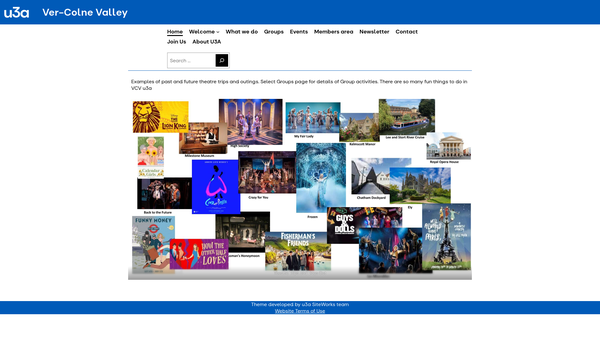 Screenshot of the Ver-Colne Valley University Of The Third Age website