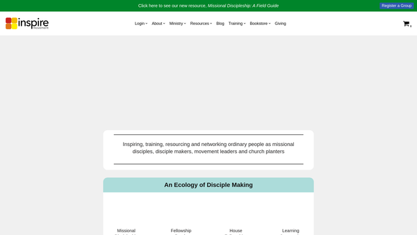 Screenshot of the Inspire Movement website
