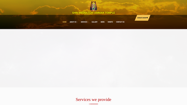Screenshot of the Shri Meenatchi Amman (Hindu) Temple Ltd website