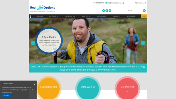 Screenshot of the Real Life Options website