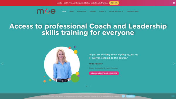 Screenshot of the Moe Foundation website