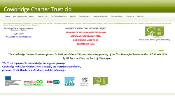 Screenshot of the Cowbridge Charter Trust CIO website