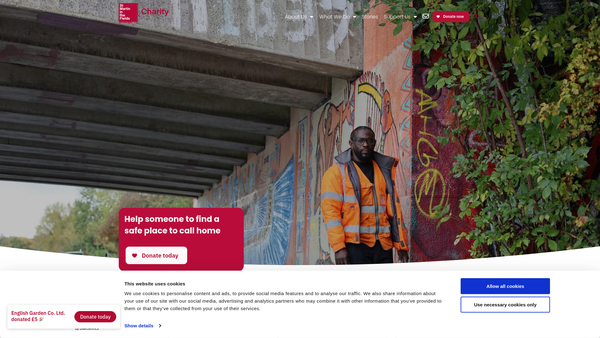 Screenshot of the St. Martin-In-The-Fields Charity website