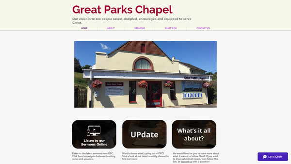 Screenshot of the Great Parks Chapel Management Trust website