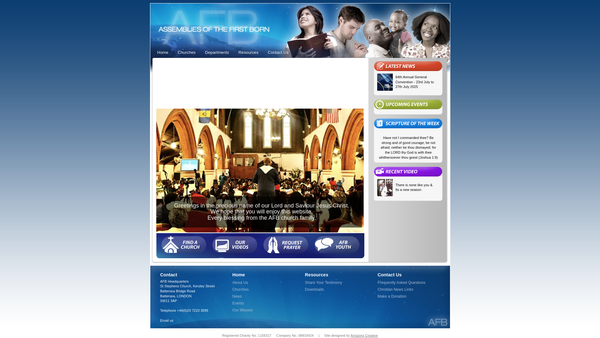 Screenshot of the Assemblies Of The First Born website