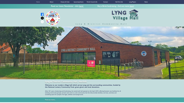 Screenshot of the Lyng & District Community Hall website
