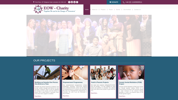 Screenshot of the Eva Organization For Women (Eow) website