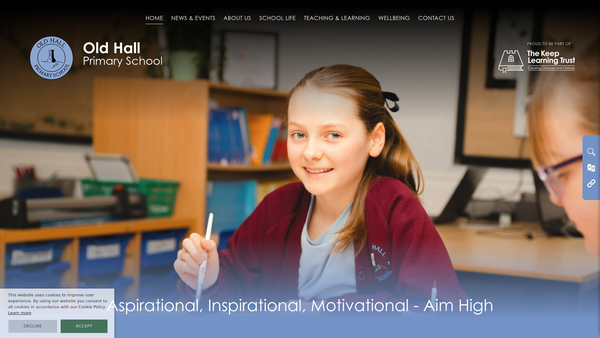 Screenshot of the Old Hall PTA website