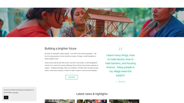 Screenshot of the Azuko website