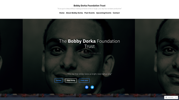 Screenshot of the The Bobby Dorka Foundation Trust website