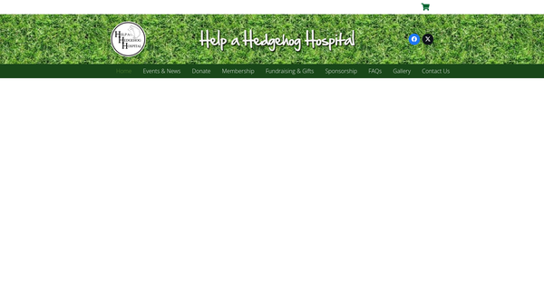 Screenshot of the Help A Hedgehog Hospital website