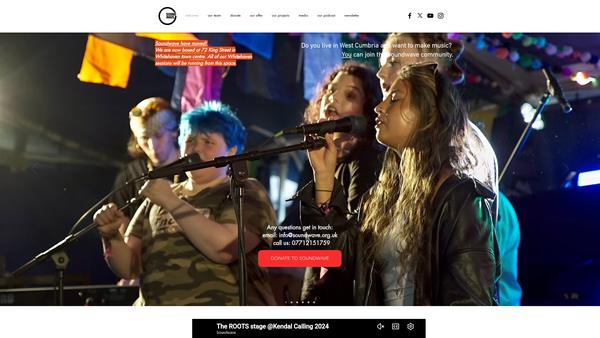 Screenshot of the Soundwave website