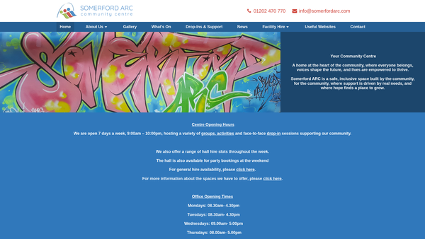 Screenshot of the Somerford Alliance Resource Centre website