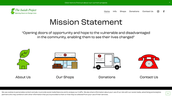 Screenshot of the The Isaiah Project website