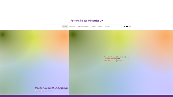 Screenshot of the Potter's Palace Ministries website