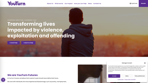Screenshot of the Youturn Futures website
