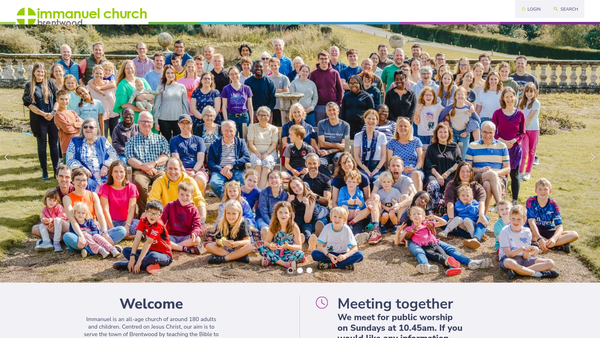 Screenshot of the Immanuel Church Brentwood website
